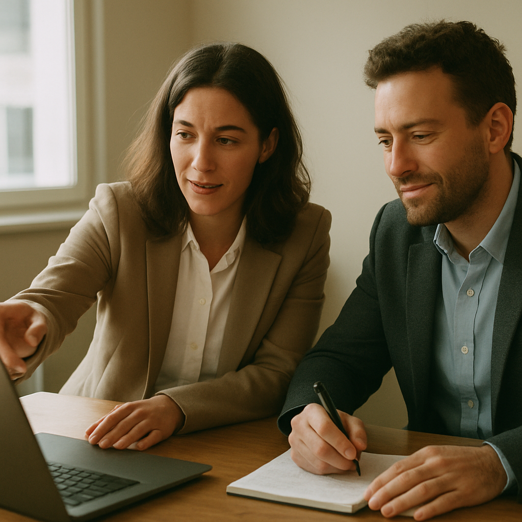 An EQ.app expert working side by side with a staffing leader