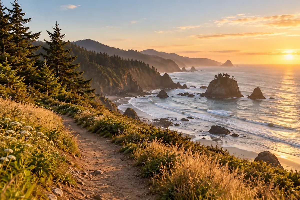 A coastal road on a travel assignment